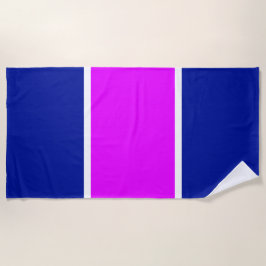 Fun Wide Bright Pink Royal Blue Streifen Strandtuch