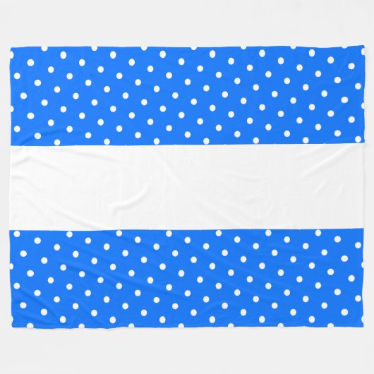 Fun Wide Bright Polka Dotted Blue White Stripes Fleecedecke (Vorderseite (Horizontal))