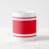 Fun Wide Bright Red White Nautical Racing Streifen Jumbo-Tasse (Vorderseite)