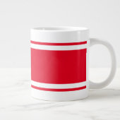 Fun Wide Bright Red White Nautical Racing Streifen Jumbo-Tasse (Rechts)