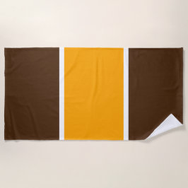 Fun Wide Dark Brown Golden Yellow Racing Streifen Strandtuch