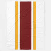 Fun Wide Deep Red Gelb Rennstreifen auf Weiß Fleecedecke (Vorderseite)