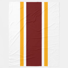 Fun Wide Deep Red Gelb Rennstreifen auf Weiß Fleecedecke