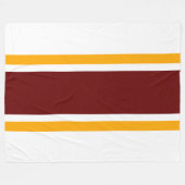 Fun Wide Deep Red Gelb Rennstreifen auf Weiß Fleecedecke (Vorderseite (Horizontal))