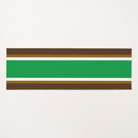 Fun Wide Kelly Green White Brown Racing Streifen Yogamatte (Vorderseite (Horizontal))