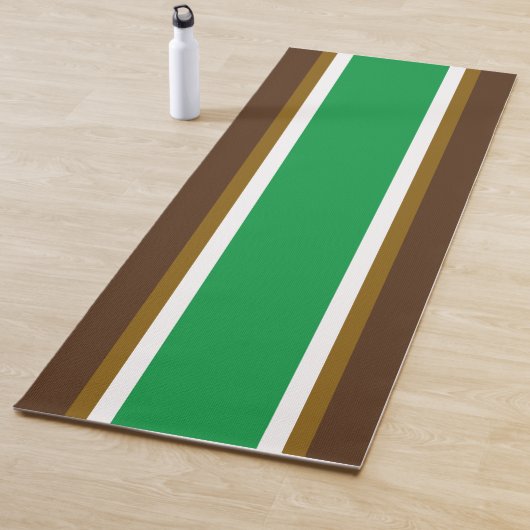 Fun Wide Kelly Green White Brown Racing Streifen Yogamatte (Beispiel)