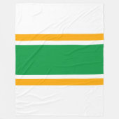Fun Wide Kelly Green Yellow White Racing Streifen Fleecedecke (Vorderseite)