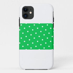 Fun Wide Lime Green Stripe weiße Punkte auf Weiß Case-Mate iPhone Hülle