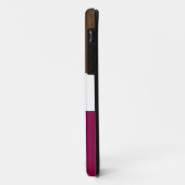 Fun Wide Rich Brown Burgundy Red White Stripes Case-Mate iPhone Hülle (Hinten/Links)
