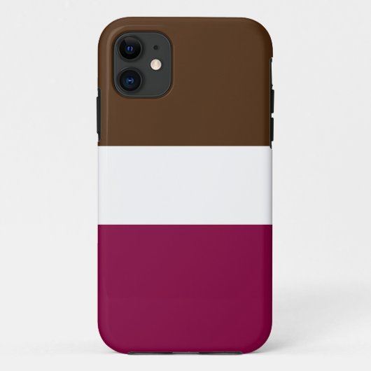 Fun Wide Rich Brown Burgundy Red White Stripes Case-Mate iPhone Hülle (Rückseite)