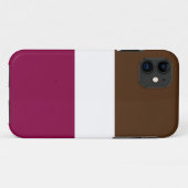 Fun Wide Rich Brown Burgundy Red White Stripes Case-Mate iPhone Hülle (Rückseite (Horizontal))