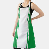 Fun Wide White Vertikal Strip Helle grüne Kanten Schürze (InSitu)