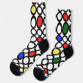 Fun Wiggle Circles Art Crazy Socken (Linkes Detail)