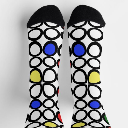 Fun Wiggle Circles Art Crazy Socken (Oben)