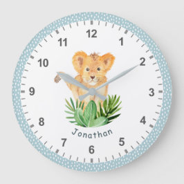 Fun Wild Animal Lion Jungle Safari Kinder Zimmerde Große Wanduhr