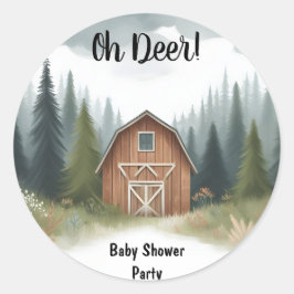 Fun Wild Mutter zu Wood Woodland Kinderdusche Runder Aufkleber