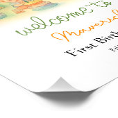 Fun Wild One Boy 1st Birthday Party Welcome Sign Fotodruck (Ecke)