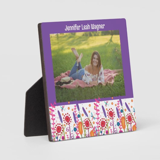 Fun Wildblume Farbenfrohe Abschluss Custom Foto Fotoplatte (Vorderseite)