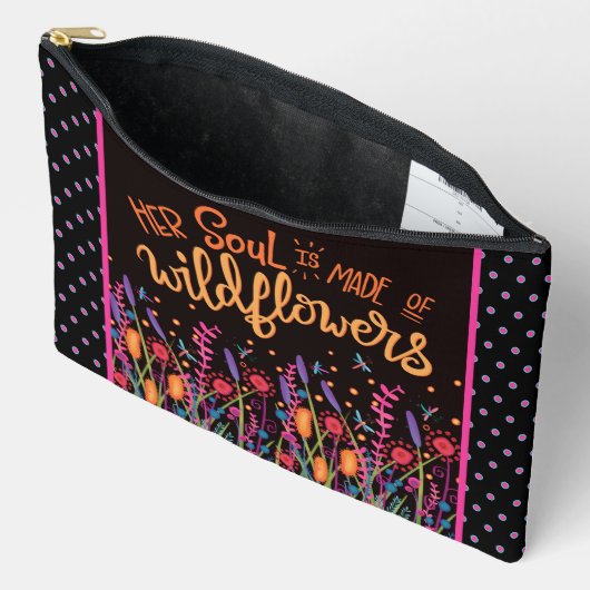 Fun-Wildblumen Zitat Blumenkohl-Individuelle Name Zubehörtasche (Offen)