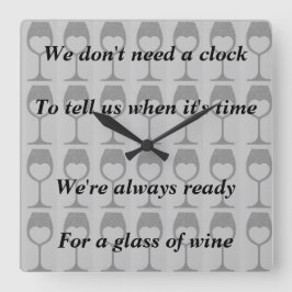 fun wine clock quadratische wanduhr