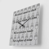 fun wine clock quadratische wanduhr (Winkel)