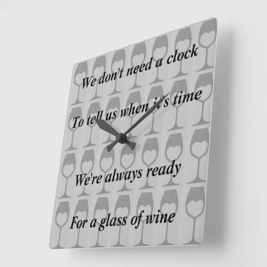 fun wine clock quadratische wanduhr (Winkel)