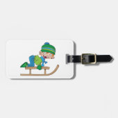 Fun Winter Rodelbahn Niedliches Schneeabenteuer Gepäckanhänger (Vorderseite horizontal)