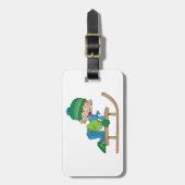 Fun Winter Rodelbahn Niedliches Schneeabenteuer Gepäckanhänger (Vorderseite vertikal)