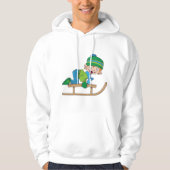 Fun Winter Rodelbahn Niedliches Schneeabenteuer Hoodie (Vorderseite)