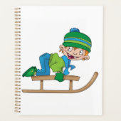 Fun Winter Rodelbahn Niedliches Schneeabenteuer Planer (Vorderseite)