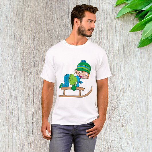 Fun Winter Rodelbahn Niedliches Schneeabenteuer T-Shirt