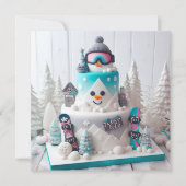 FUN WINTER SNOWBOARD THEMA KINDERGEBURTSTAG CAKE KARTE (Vorderseite)