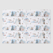Fun Winter Snowman Kids Cartoon Pattern Seidenpapier (Vorderseite)