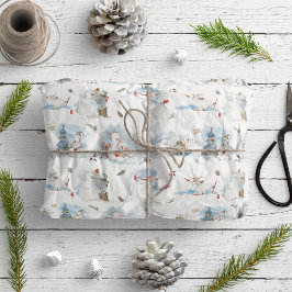 Fun Winter Snowman Kinder Cartoon Weihnachtsmuster Geschenkpapier