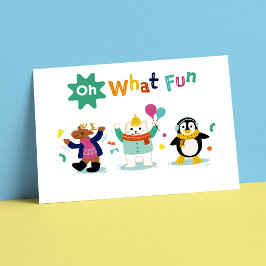 Fun Winter Wonderland Kindergeburtstag Party lädt  Einladung