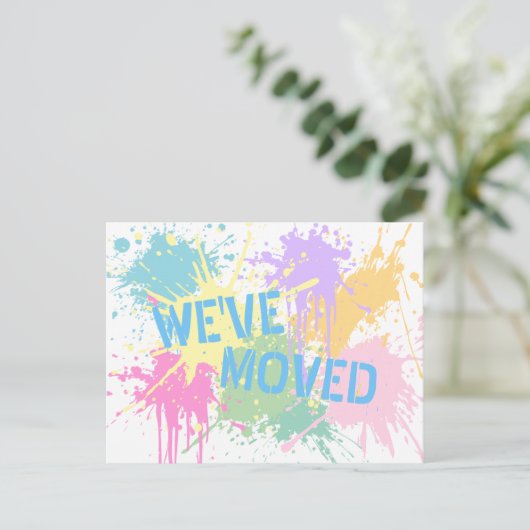 Fun wir haben Pastellpaint Splash Postcard verscho Postkarte (Stehend Vorderseite)
