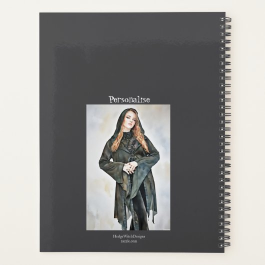 Fun Witchy Zitat Hübsch Gray Journal Planer (Rückseite)