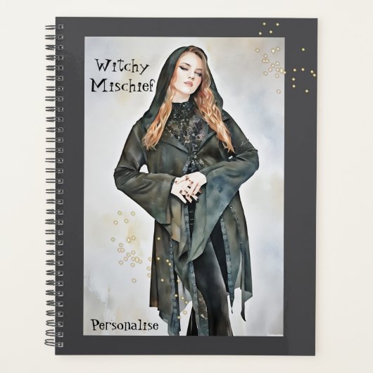 Fun Witchy Zitat Hübsch Gray Journal Planer (Vorderseite)