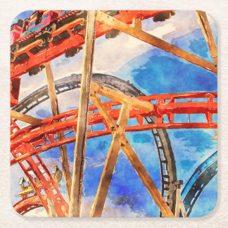 fun with roller coaster tote bag rechteckiger pappuntersetzer