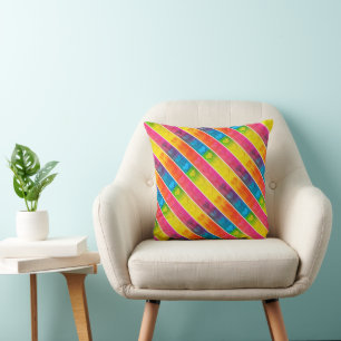 [Fun with Stripes] Muster #6c Regenbogen-Herzen 19 Kissen