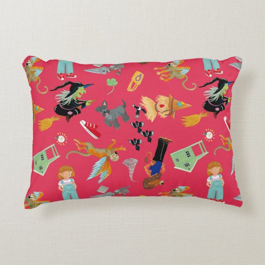 Fun Wizard of Oz on red children's design Dekokissen (Vorderseite)