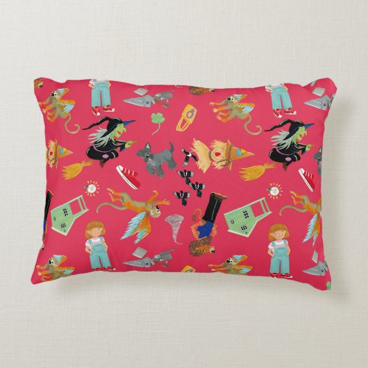 Fun Wizard of Oz on red children's design Dekokissen (Rückseite)