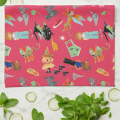 Fun Wizard of Oz on red children's design Geschirrtuch (Gefaltet)