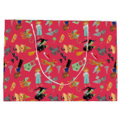 Fun Wizard of Oz on red children's design Große Geschenktüte (Rückseite)