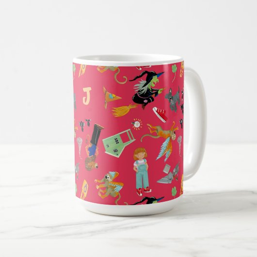 Fun Wizard of Oz on red children's design Kaffeetasse (VorderseiteRechts)