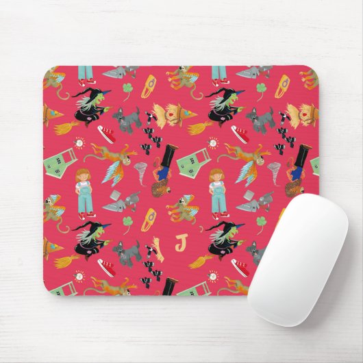 Fun Wizard of Oz on red children's design Mousepad (Mit Mouse)