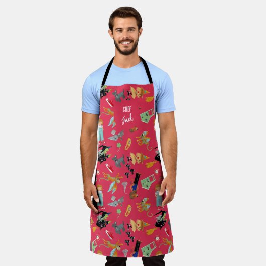 Fun Wizard of Oz on red children's design Schürze (Getragen)