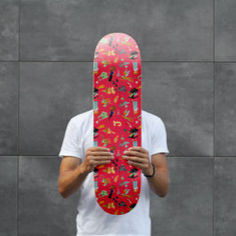 Fun Wizard of Oz on red children's design Skateboard