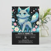 Fun Wolf Digital Geburtstag Einladung (Stehend Vorderseite)