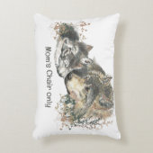 Fun Wolf Mutter mit "Nur der Vorsitz der Mama" Dekokissen (Vorderseite(Vertikal))